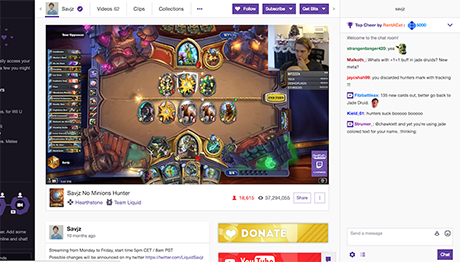 A screenshot showing Twitch UI including a face of a streamer and a chat log on the left