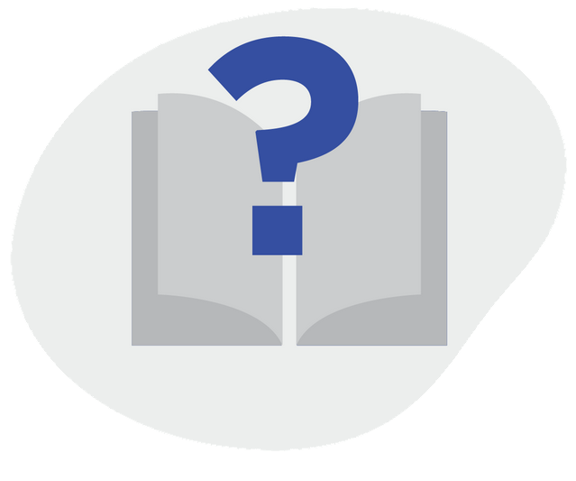 illustration of a book and question mark